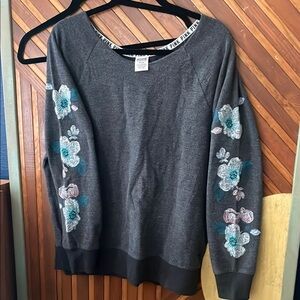 PINK Victoria's Secret Gray Crew Neck Sweater